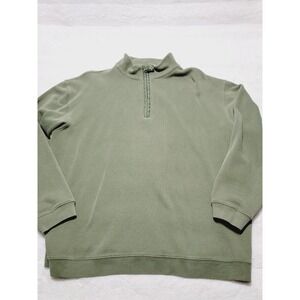 Men's Set - Sz L Woolrich Green 1/2 Zip Mock neck Pullover Sweater